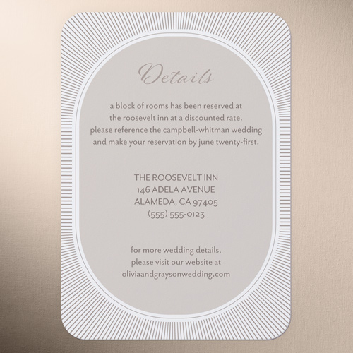 Grand Ampersand Wedding Enclosure Card, Brown, Pearl Shimmer Cardstock, Rounded