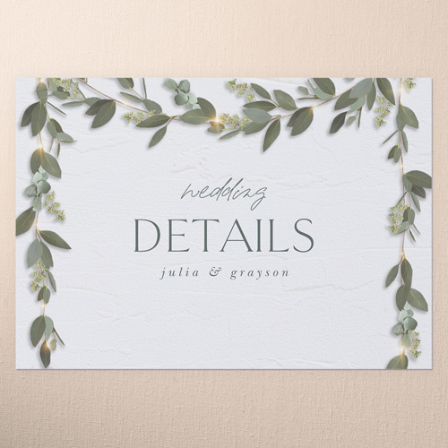 Laced Laurels Wedding Enclosure Card, White, Matte, Pearl Shimmer Cardstock, Square, White