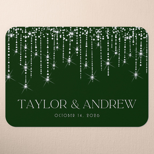 Adorned Glimmer Wedding Enclosure Card, Green, Matte, Signature Smooth Cardstock, Rounded, Leafy