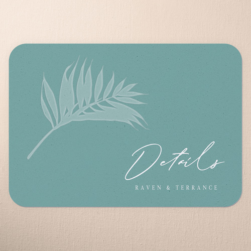 Regional Icons Wedding Enclosure Card, Green, Pearl Shimmer Cardstock, Rounded, Leafy