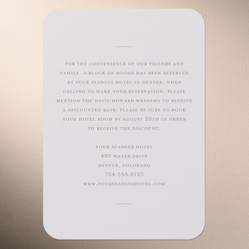 Vertical Headline Wedding Enclosure Card, Gray, Write Your Own Greeting, Matte, Signature Smooth Cardstock, Rounded, Gray