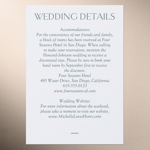 Editable Icon Wedding Enclosure Card, Green, Write Your Own Greeting, Matte, Pearl Shimmer Cardstock, Square, Green