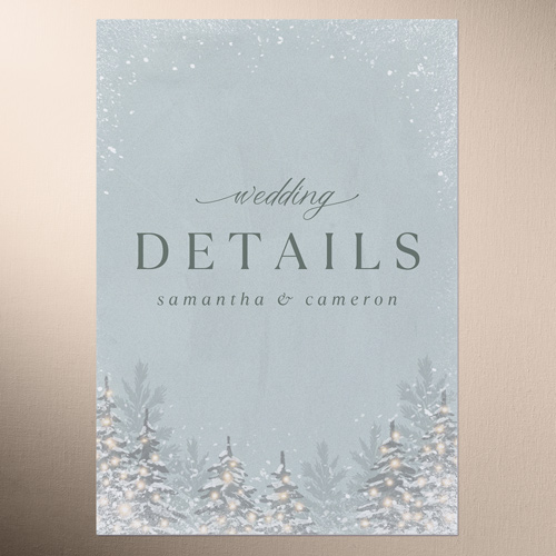 Snowy Wonderland Wedding Enclosure Card, Green, Matte, 100% Recycled Cardstock , Square, Green