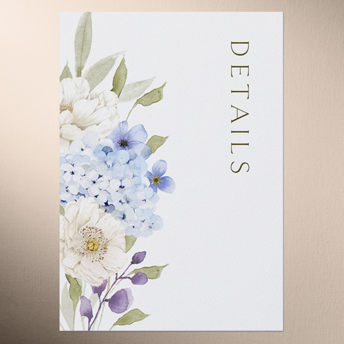 Hydrangea Highlight Wedding Enclosure Card, Blue, Matte, Pearl Shimmer Cardstock, Square