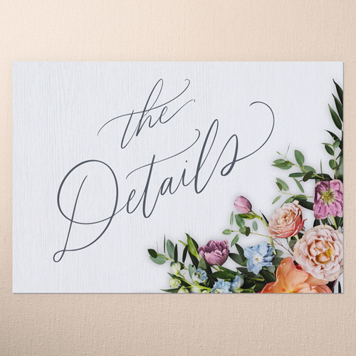 Stunning Floral Corners Wedding Enclosure Card, White, Matte, 100% Recycled Cardstock , Square, White