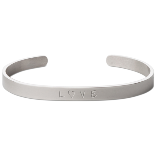 Love Letter Engraved Cuff, Silver