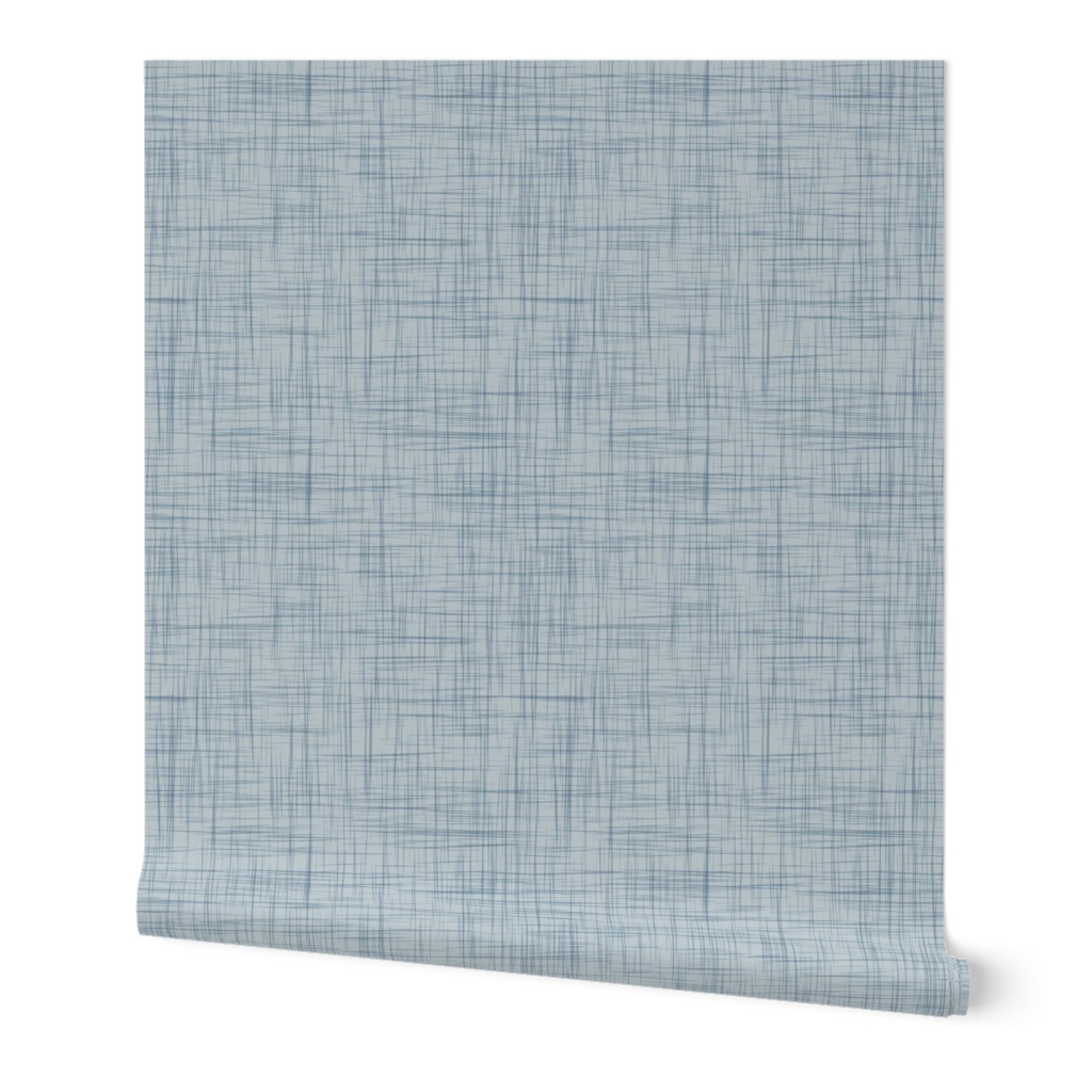 Linen Texture - Blue Grey Wallpaper, 2'x9', Prepasted Removable Smooth, Blue