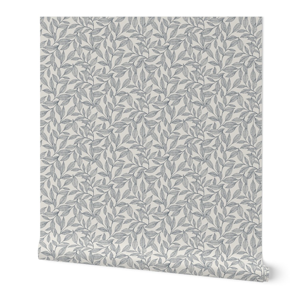 Hedgerow Canopy Line - Slate Wallpaper, 2'x3', Prepasted Removable Smooth, Beige