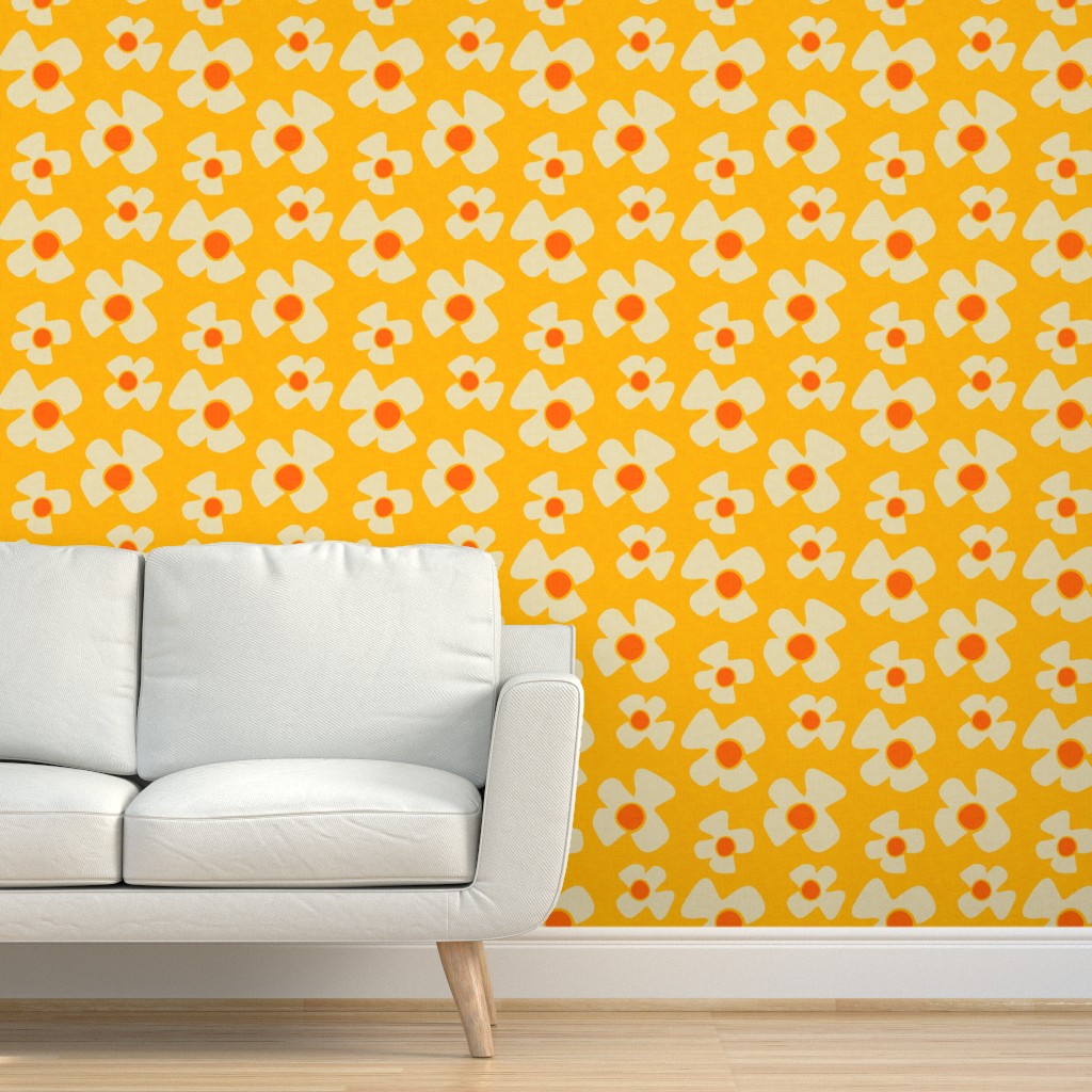 Daisy Floral - Yellow Wallpaper | Shutterfly