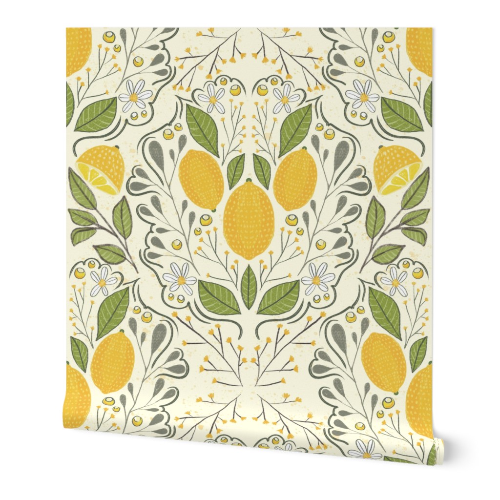 Lemon Drop - Yellow Wallpaper, 2'x12', Prepasted Removable Smooth, Yellow