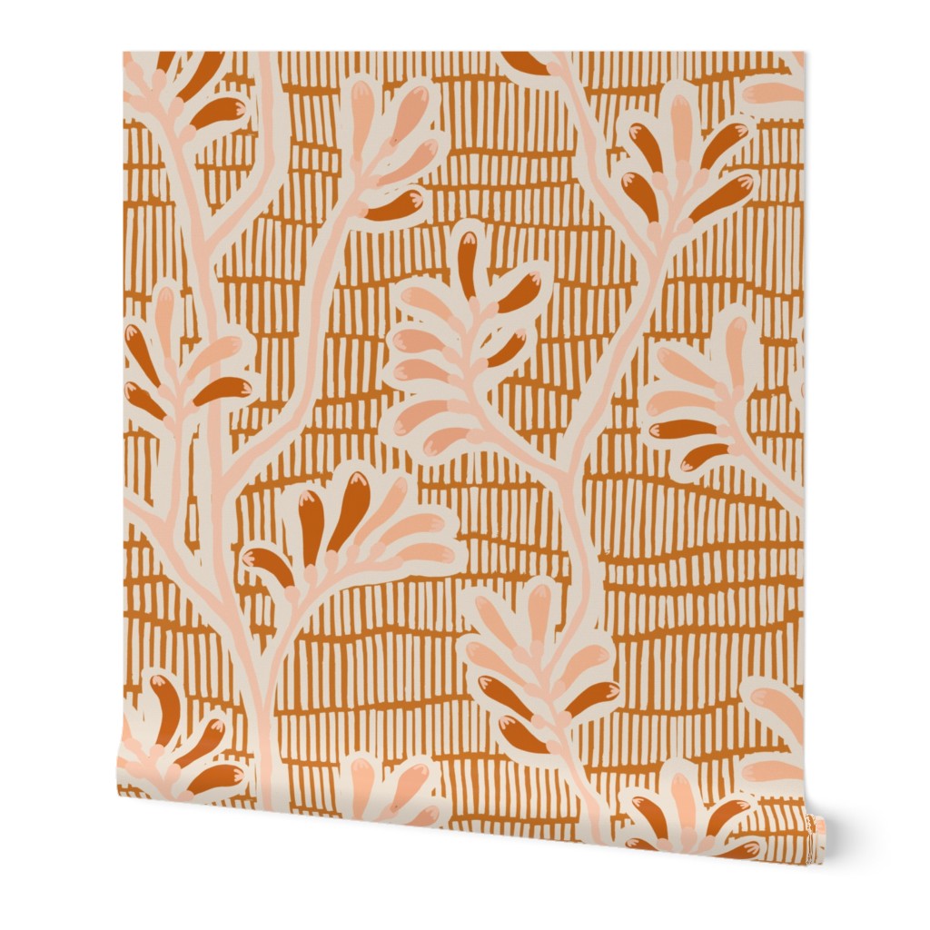 Kangaroo Paw - Floral Wallpaper, 2'x3', Prepasted Removable Smooth, Pink