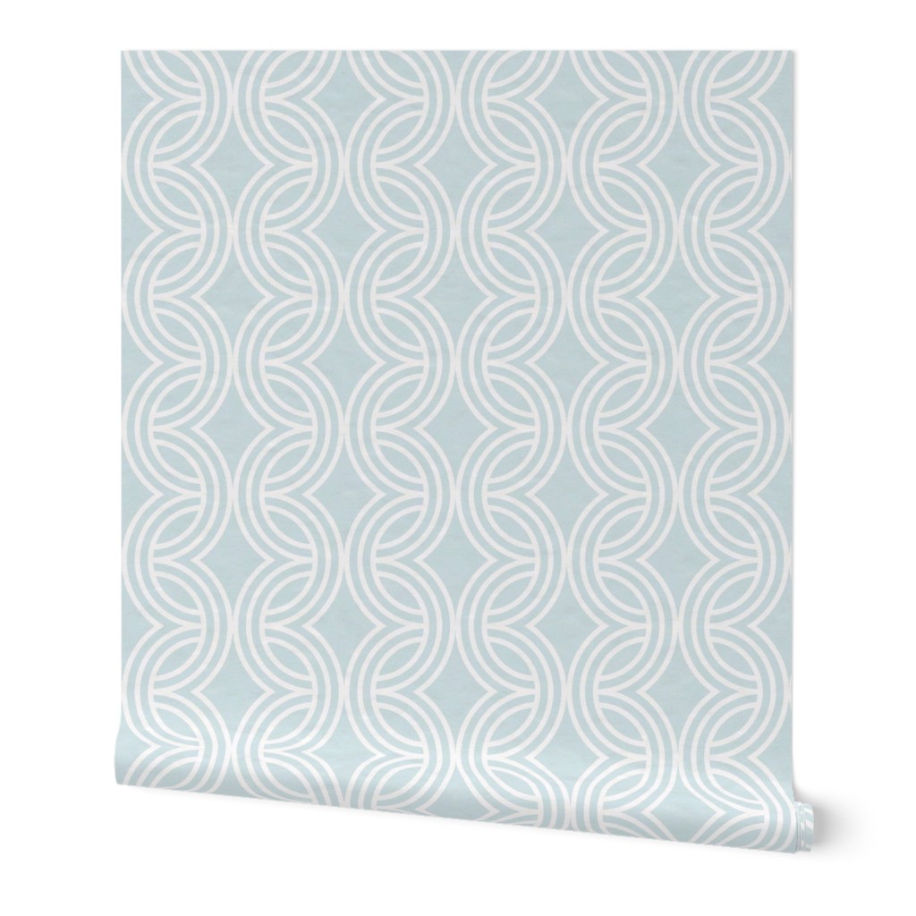 Geometric Rainbow - Light Blue Wallpaper, 2'x3', Prepasted Removable Smooth, Blue
