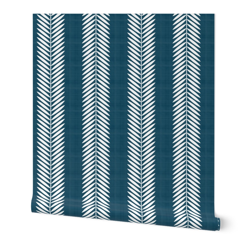 Laurel Leaf Stripe Wallpaper, 2'x3', Prepasted Removable Smooth, Blue