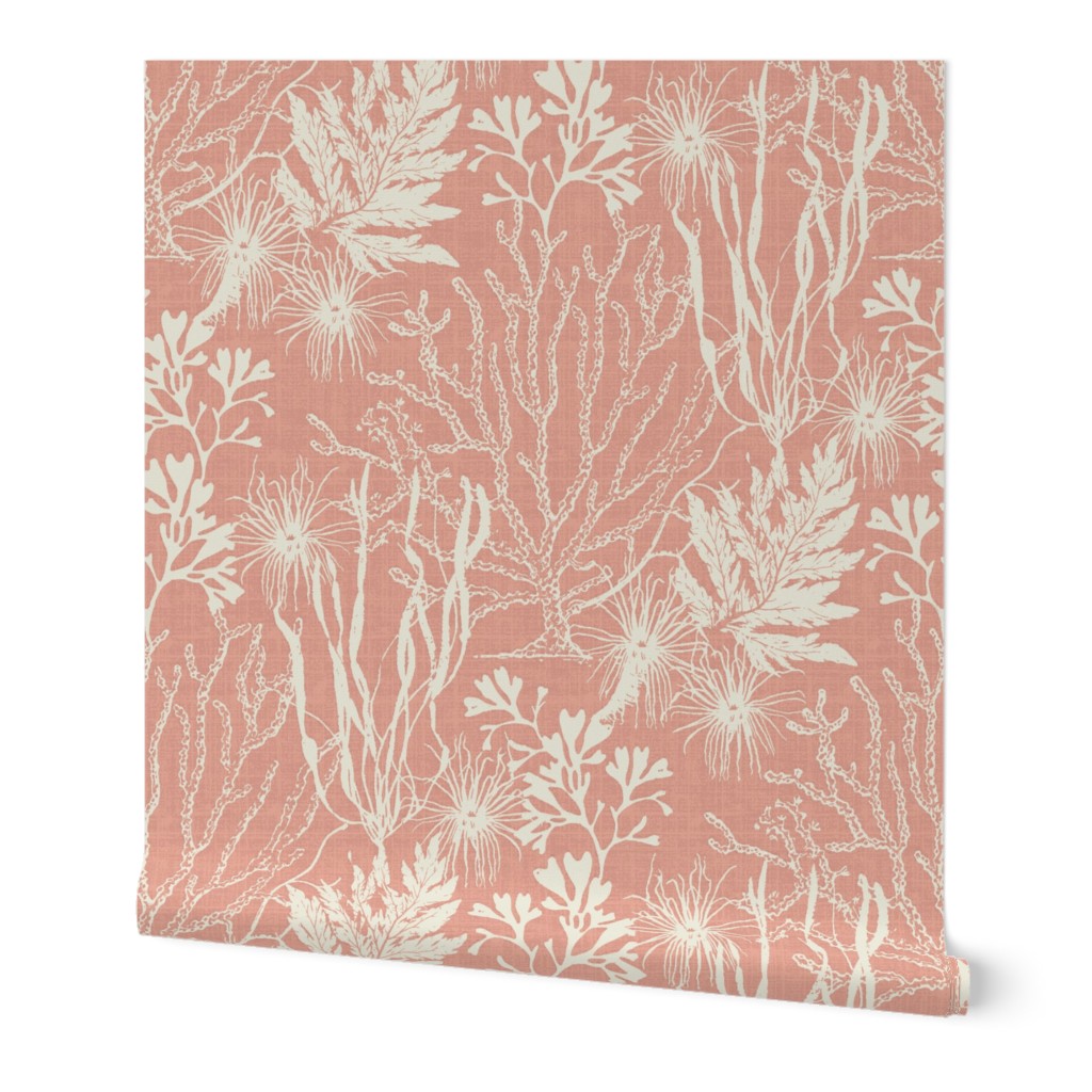 Poseidon Wallpaper, 2'x12', Prepasted Removable Smooth, Pink