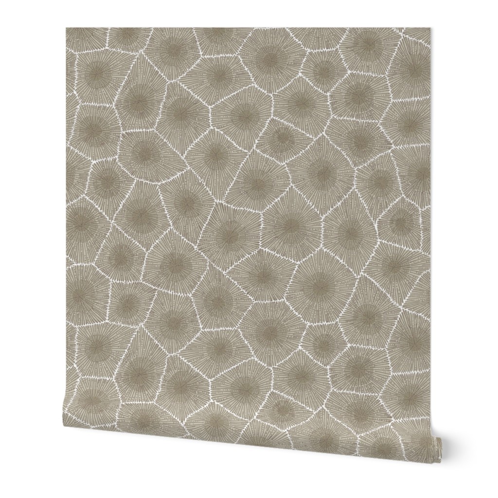 Petoskey Stone - Neutral Wallpaper, Test Swatch (2' x 1'), Prepasted Removable Smooth, Brown