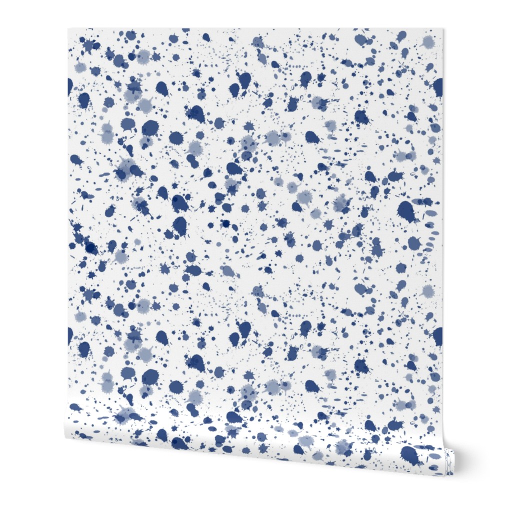 Splat - Indigo Wallpaper, 2'x9', Prepasted Removable Smooth, Blue
