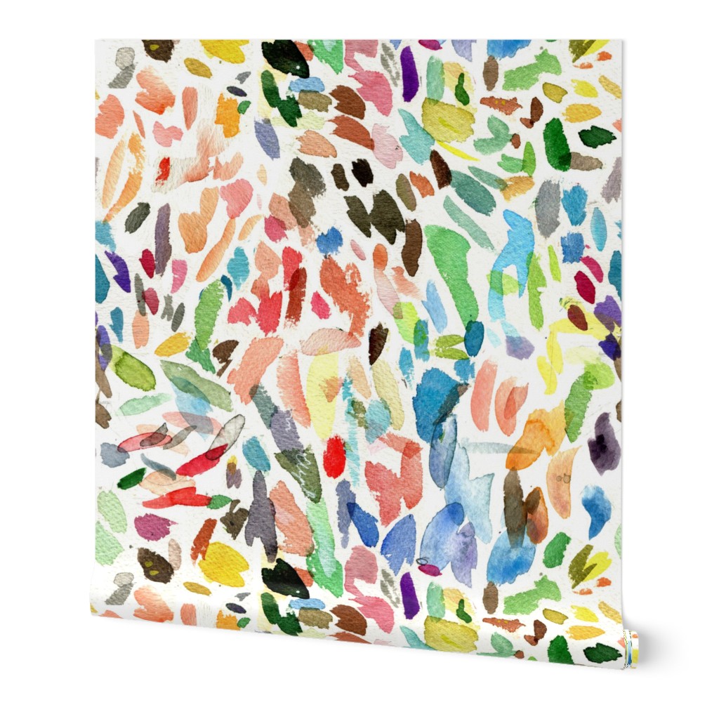 Test Strokes - Multi Wallpaper, 2'x3', Prepasted Removable Smooth, Multicolor