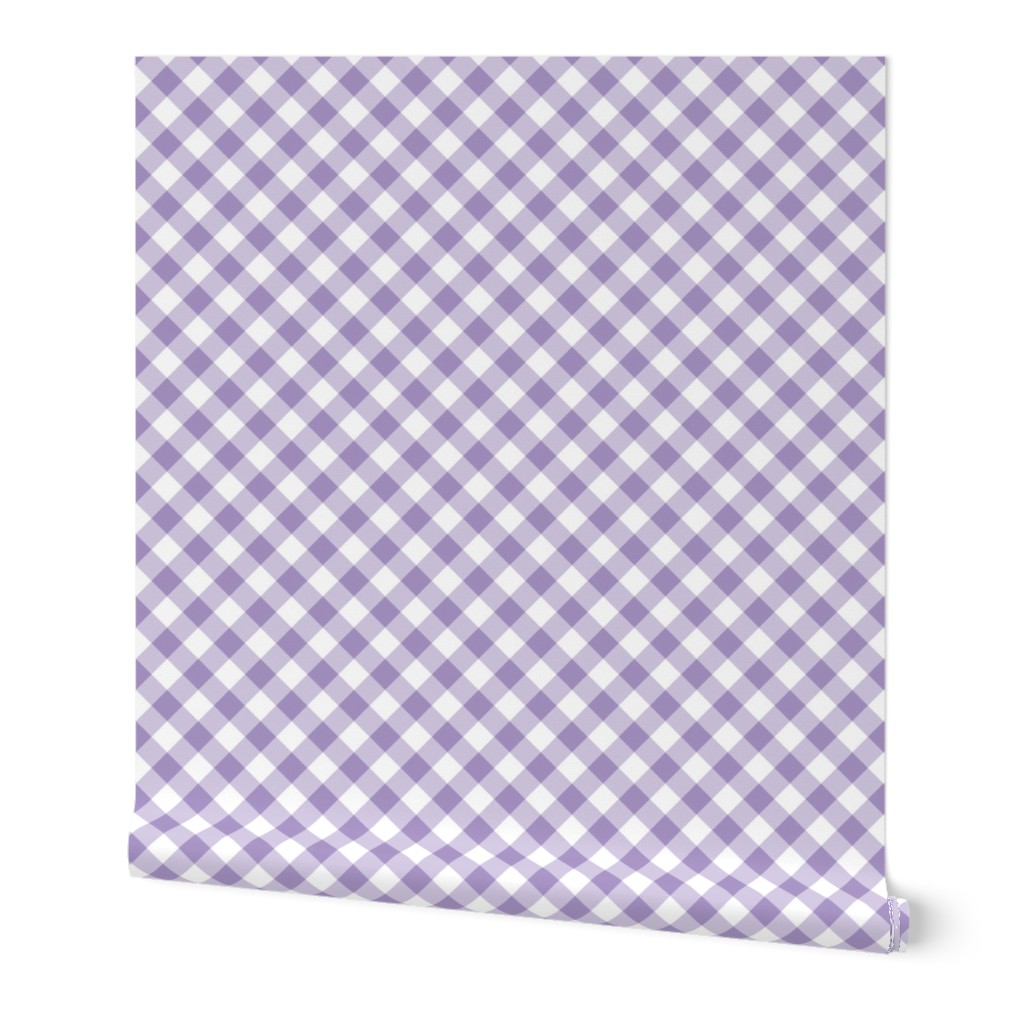 Gingham - Purple Wallpaper, 2'x3', Prepasted Removable Smooth, Purple