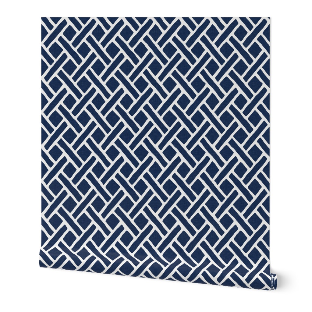 Savannah Trellis Wallpaper, 2'x12', Prepasted Removable Smooth, Blue