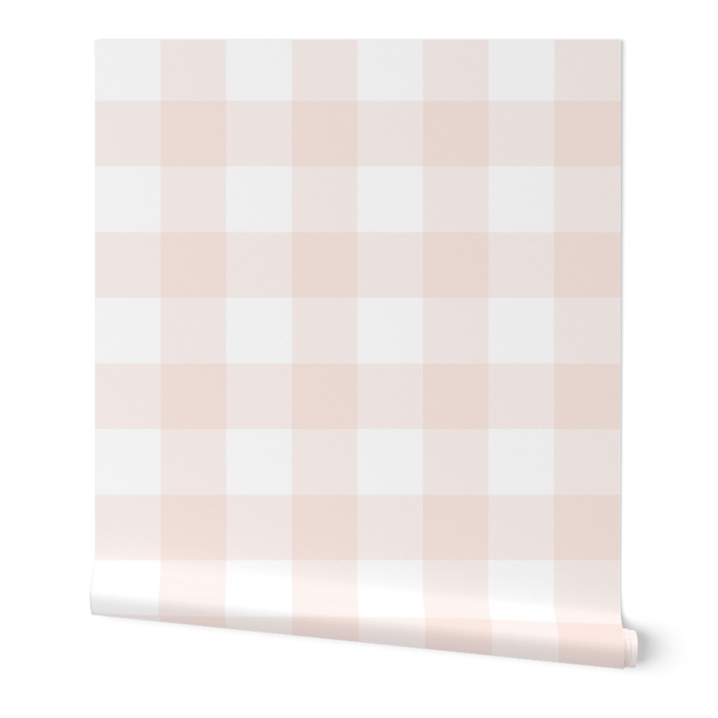 Gingham - Pink and White Wallpaper, 2'x3', Prepasted Removable Smooth, Pink