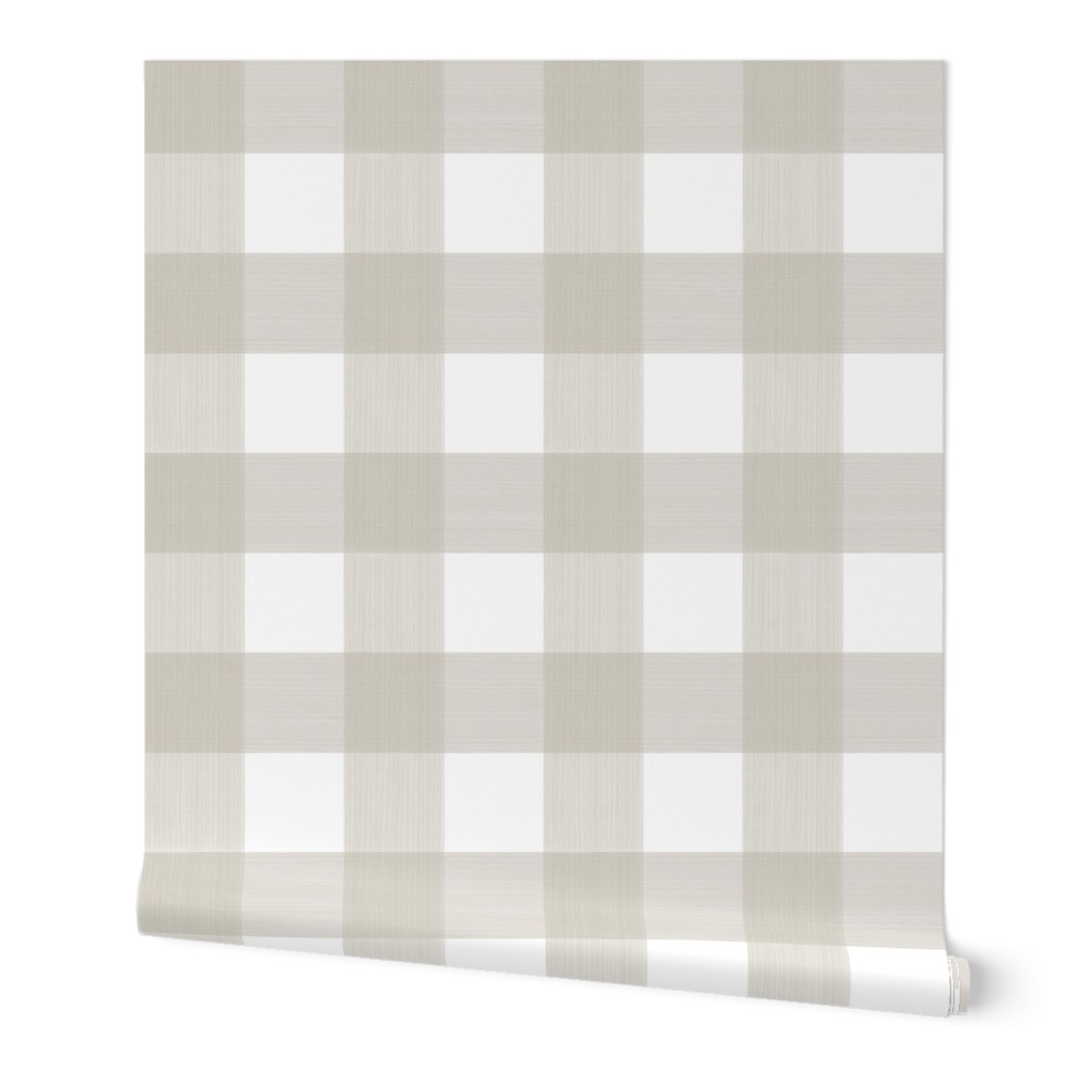 Buffalo Check Wallpaper, 2'x12', Prepasted Removable Smooth, Beige
