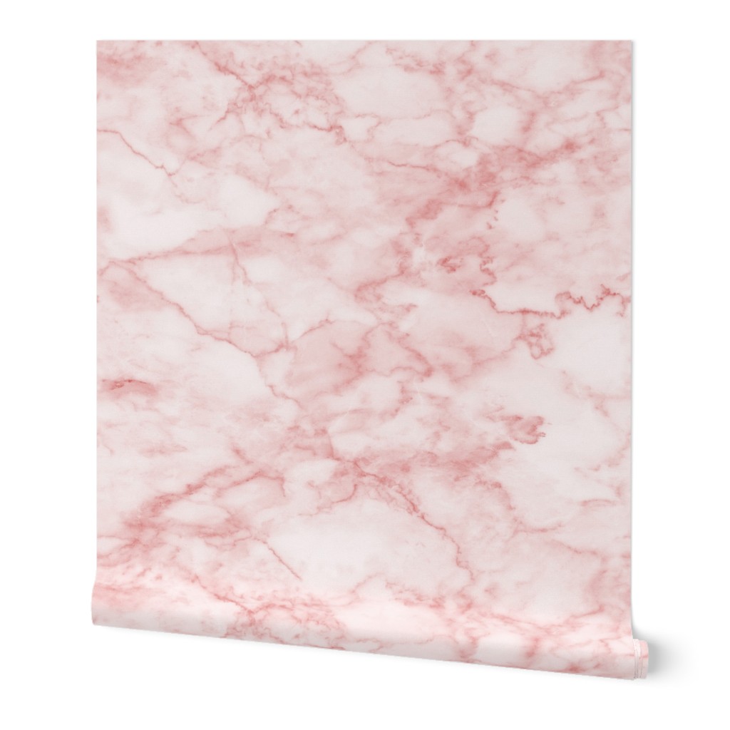 Marble Texture - Pink Wallpaper, 2'x9', Prepasted Removable Smooth, Pink