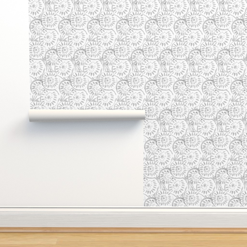 Medallions Gray and White Wallpaper Shutterfly