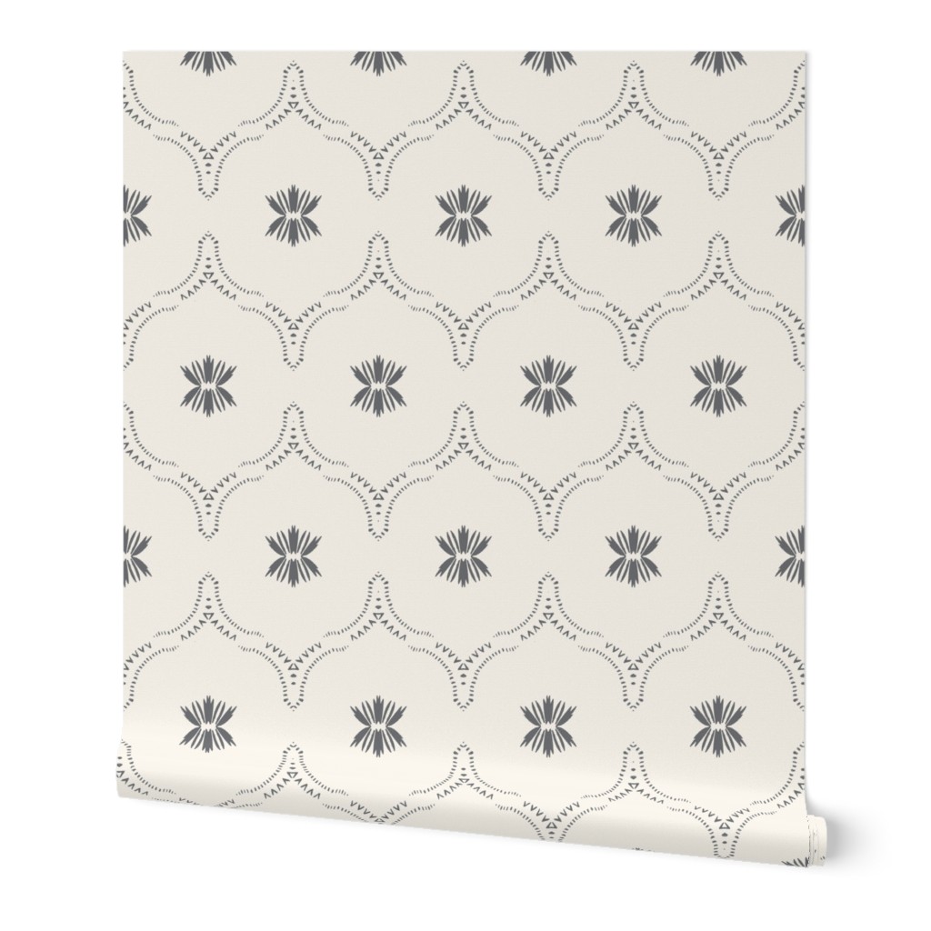 Jasmin Wildflower Deco Wallpaper, 2'x3', Prepasted Removable Smooth, Beige