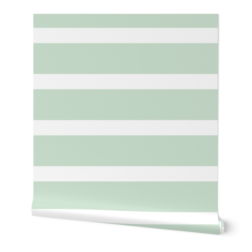 Wide Stripe - Green Wallpaper, 2'x3', Prepasted Removable Smooth, Green