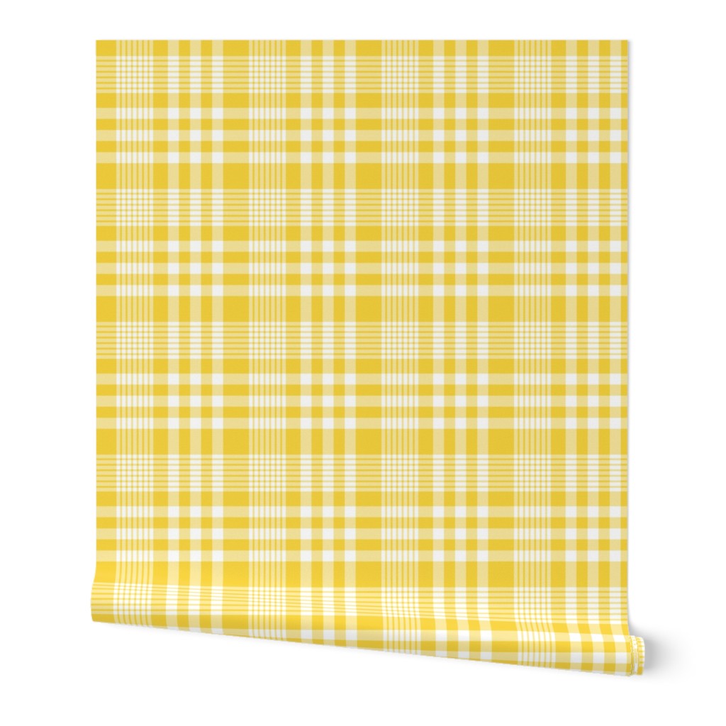 Plaid Pattern Wallpaper, 2'x9', Prepasted Removable Smooth, Yellow
