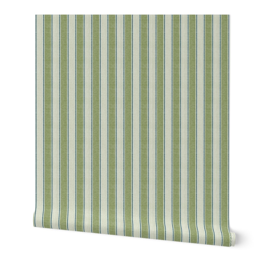Greenery Stripe - Multi Wallpaper, 2'x3', Prepasted Removable Smooth, Green