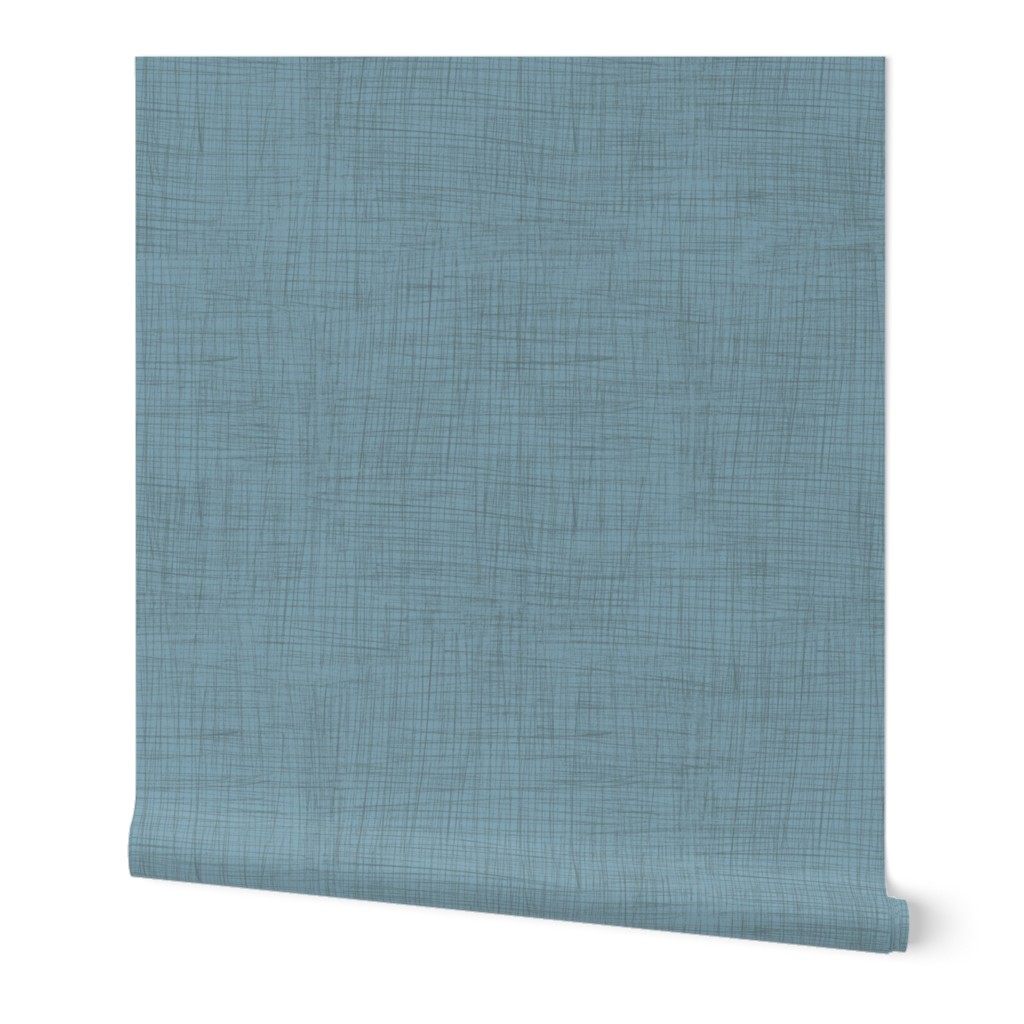 Linen - Stone Blue Wallpaper, 2'x9', Prepasted Removable Smooth, Blue