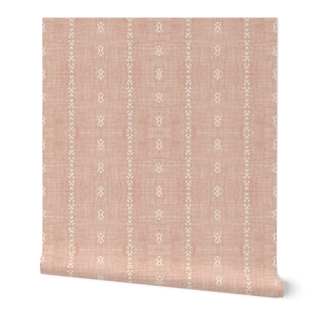 Playa Tribal Stripe - Pink Wallpaper, 2'x12', Prepasted Removable Smooth, Pink