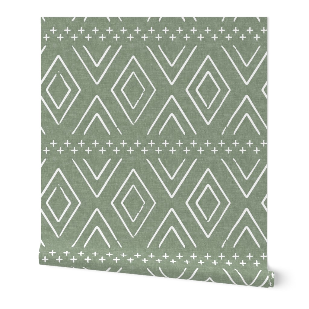 Farmhouse Diamonds Wallpaper, 2'x3', Prepasted Removable Smooth, Green