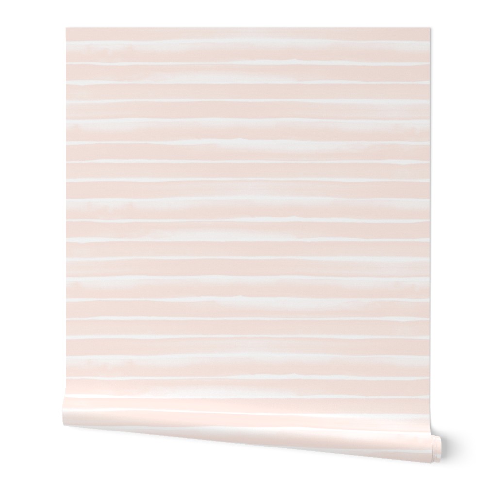 Watercolor Stripe - Peach Wallpaper, 2'x3', Prepasted Removable Smooth, Pink