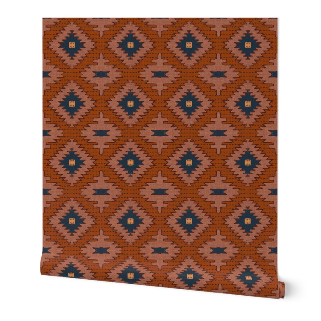Sedona French Vintage Wallpaper, 2'x3', Prepasted Removable Smooth, Red