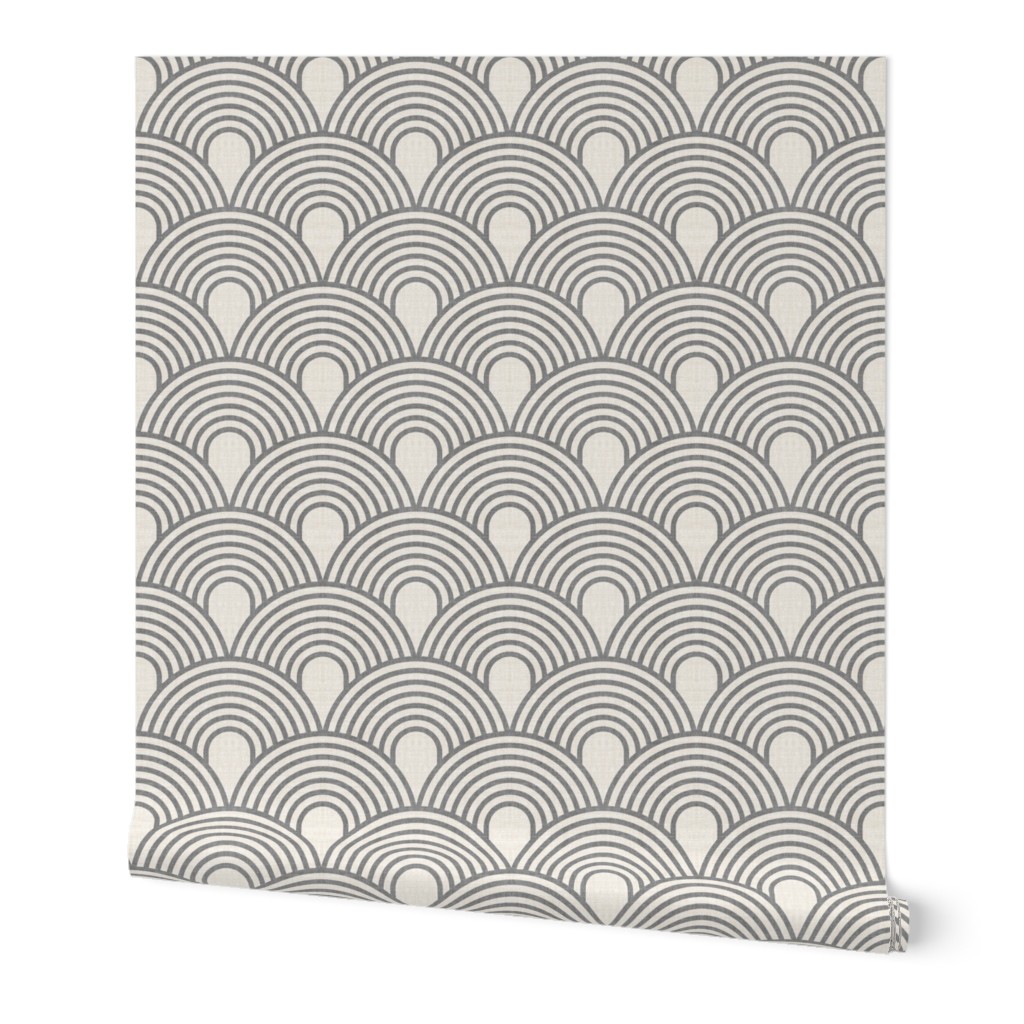 Junglia Wave - Dark Wallpaper, 2'x12', Prepasted Removable Smooth, Beige
