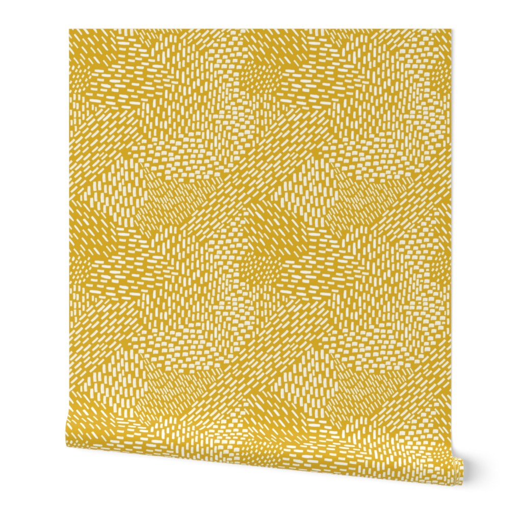 Abstract Brushstroke Texture White on Mustard | Shutterfly