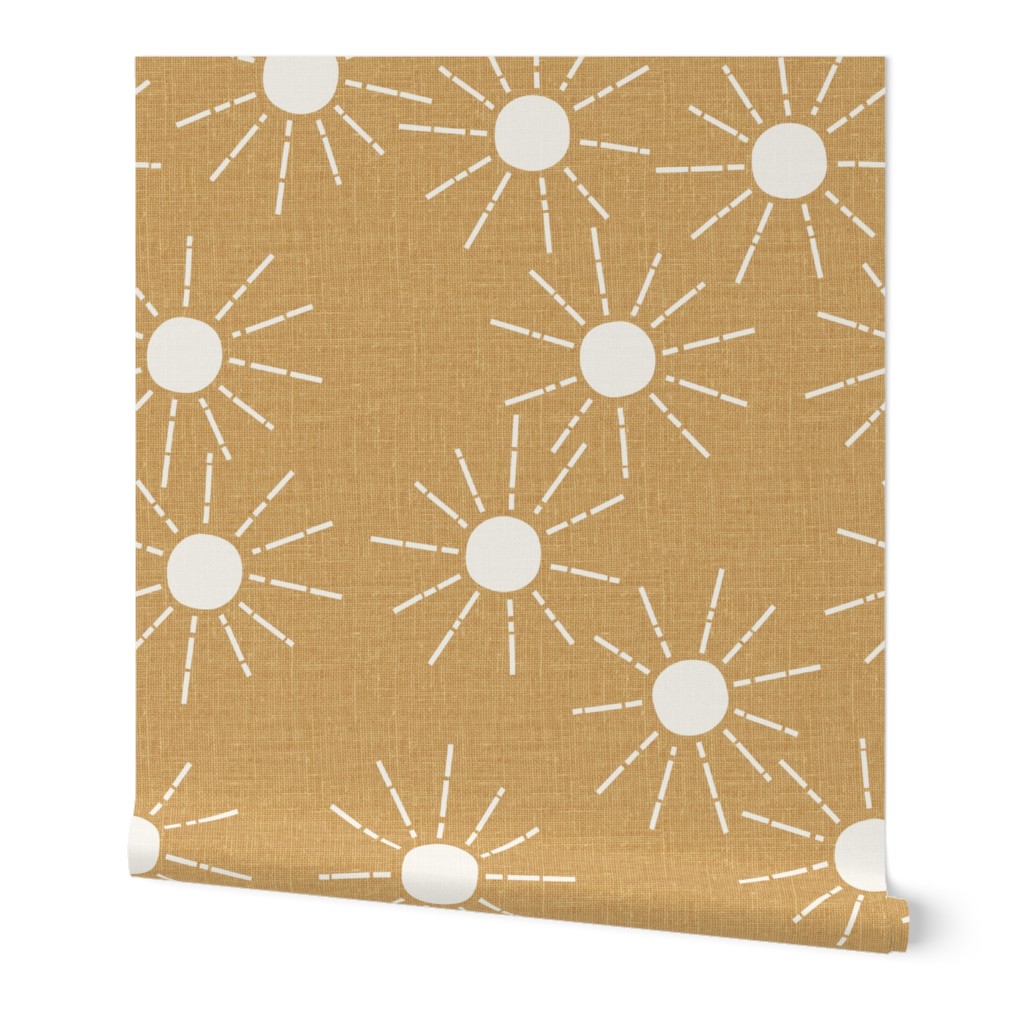 Scattered Sunshine - Yellow Wallpaper, 2'x12', Prepasted Removable Smooth, Yellow