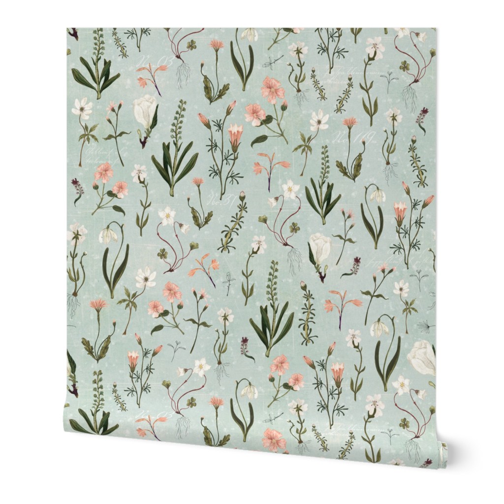 Floral Forest - Green Wallpaper, 2'x12', Prepasted Removable Smooth, Green