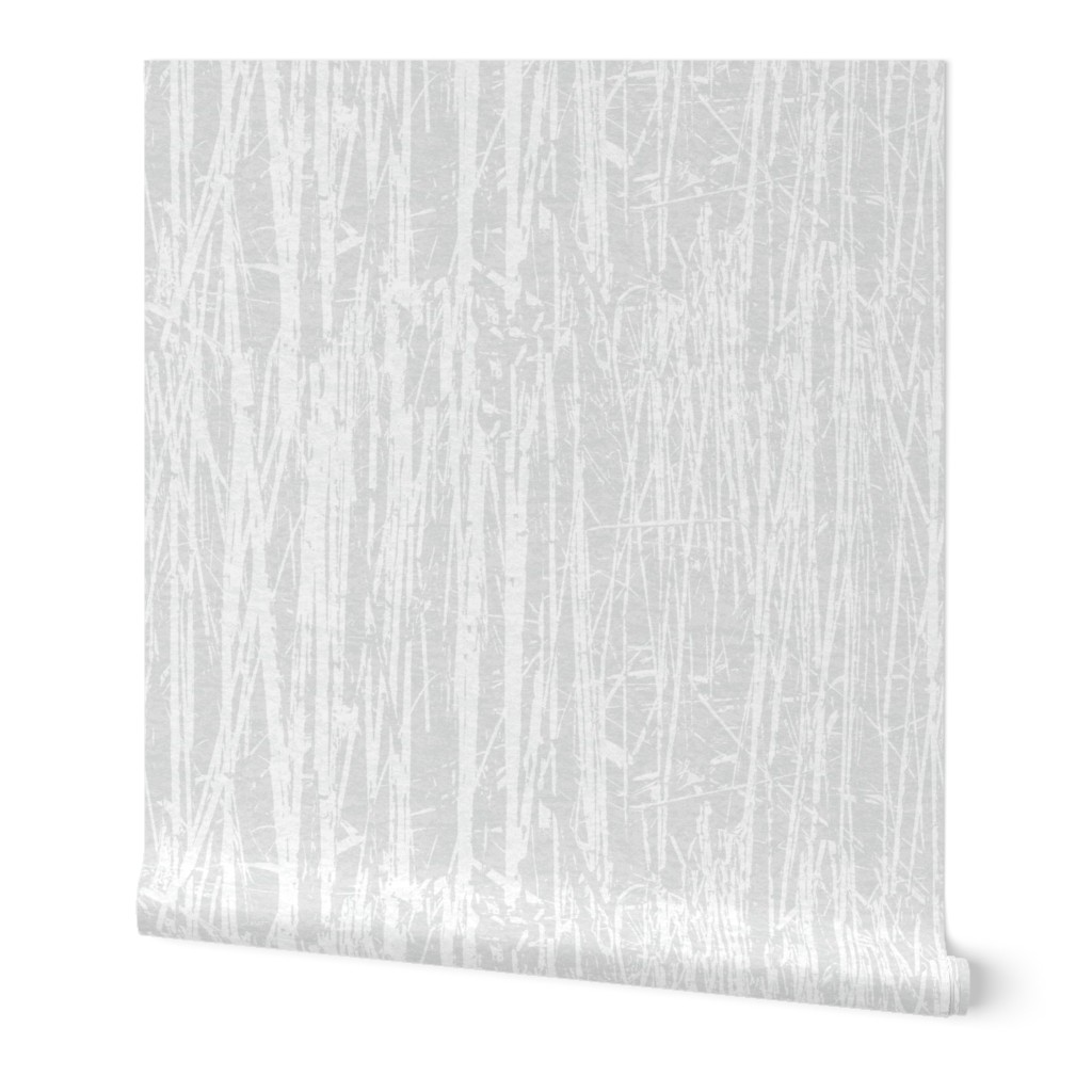 Tall Grass - Light Gray Wallpaper, Test Swatch (2' x 1'), Prepasted Removable Smooth, Gray