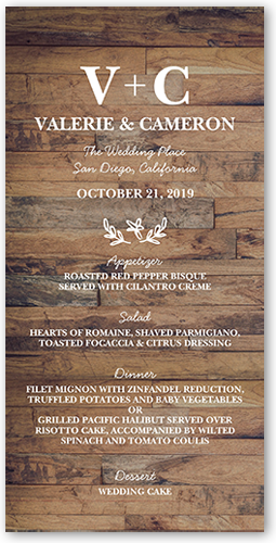 Love And Laughter Forever Wedding Menu, Brown, 4x8 Menu, Standard Smooth Cardstock, Square, Truffle