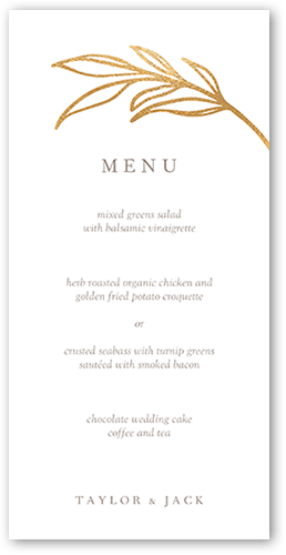 Ornate Oval Wedding Menu, Yellow, 4x8 Menu, Matte, Signature Smooth Cardstock, Square, Goldenrod