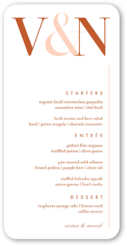 Timeless Toast Wedding Menu, White, 4x8 Menu, 100% Recycled Cardstock , Rounded, White