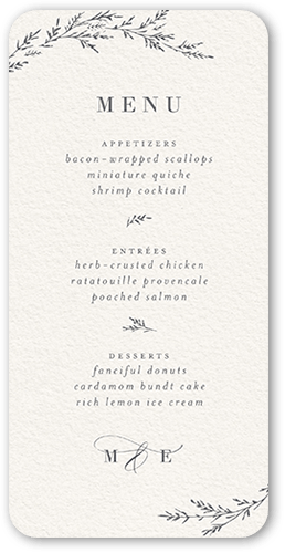 Spectacular Spruce Wedding Menu, Beige, 4x8 Menu, Matte, Signature Smooth Cardstock, Rounded