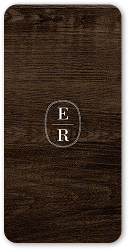 Majestic Monogram Wedding Menu, Brown, 4x8 Menu, Pearl Shimmer Cardstock, Rounded