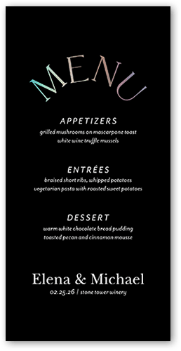 Luminous Cycle Wedding Menu, Gray, 4x8 Menu, 100% Recycled Cardstock , Square, Gray