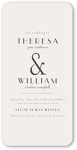 Gracious Gathering Wedding Program, Gray, 4x8 Flat Program, Standard Smooth Cardstock, Rounded, Gray