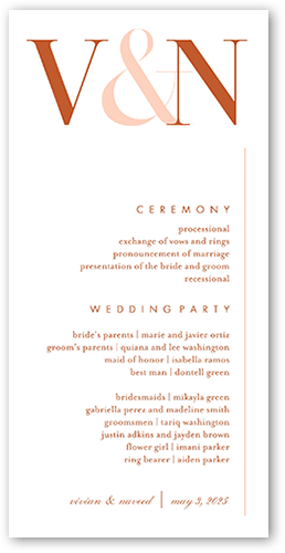 Timeless Toast Wedding Program, White, 4x8 Flat Program, Standard Smooth Cardstock, Square, White