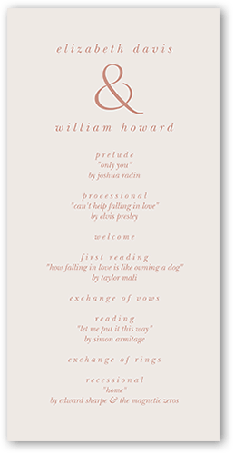 Brightly Joined Wedding Program, Beige, 4x8 Flat Program, Pearl Shimmer Cardstock, Square, Cream